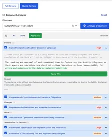 Document Analysis panel